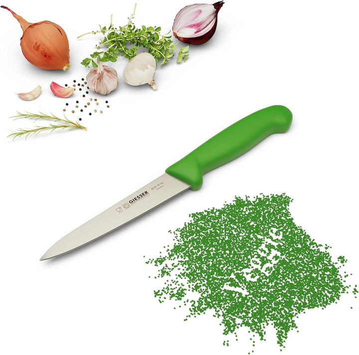 Giesser seit 1776 - Made in Germany - Küchenmesser 15 cmVeggie, grün, nachhaltiger Griff, rutschfest