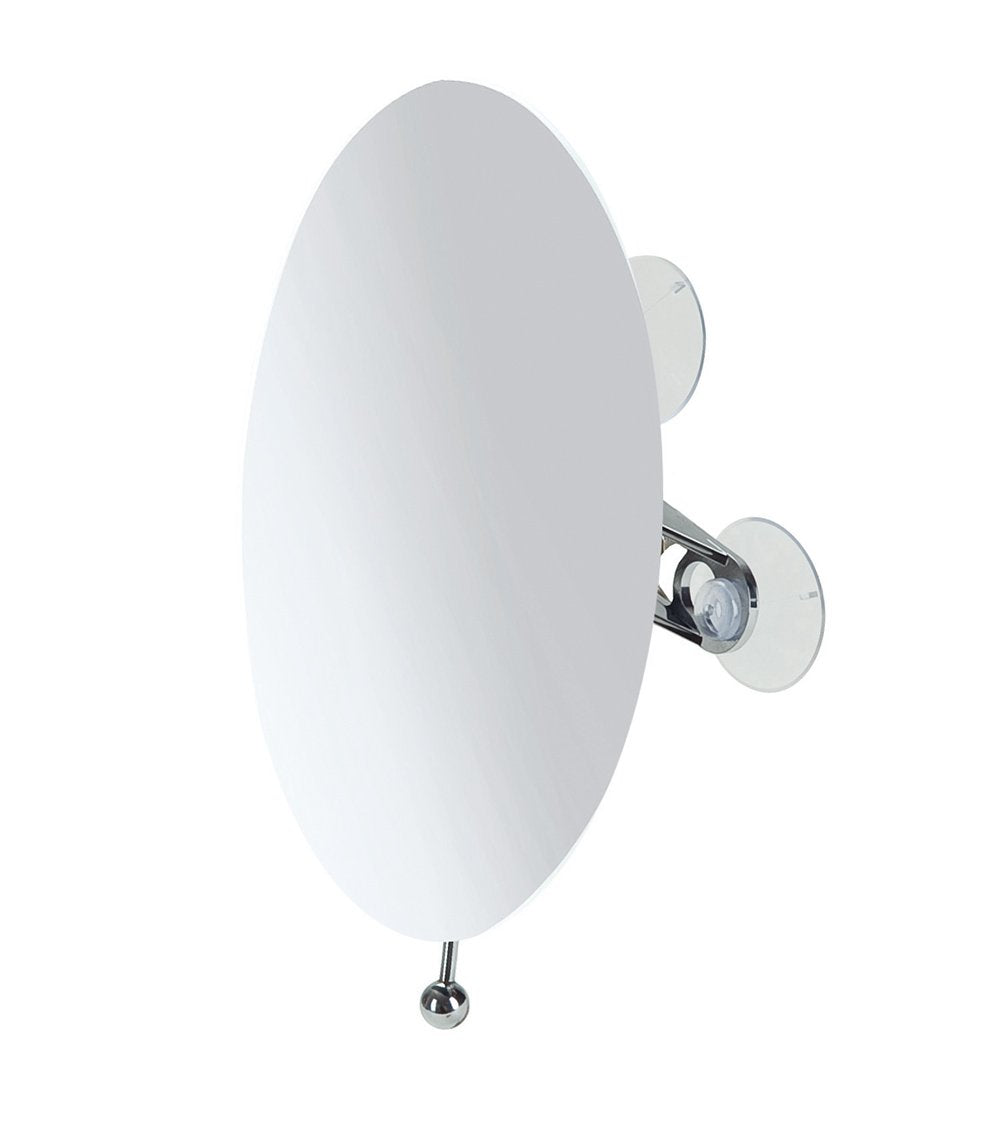 möve Mirrors Spiegel oval mit 5fach Vergrösserung und Saugnäpfen 15 x 20 cm aus Edelstahl, silver