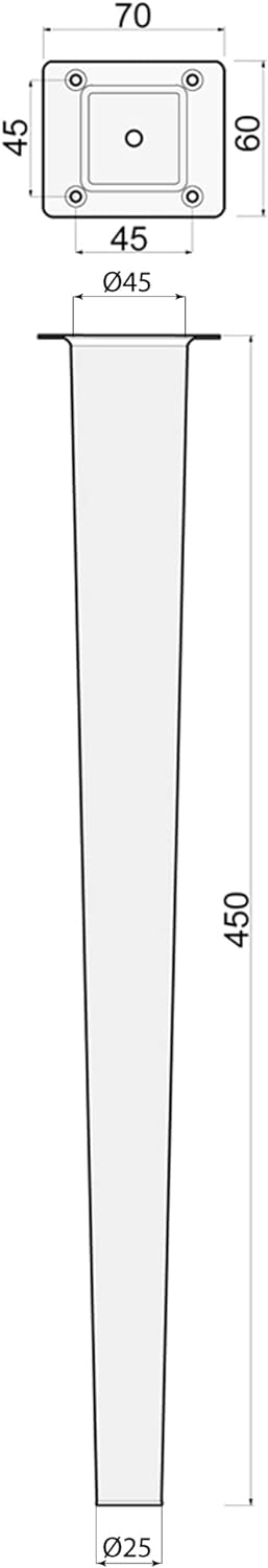 sossai® Holz-Möbelfüsse - Clif Round | Öl-Finish | Höhe: 45 cm | HMF1 | rund, konisch (gerade Ausfüh