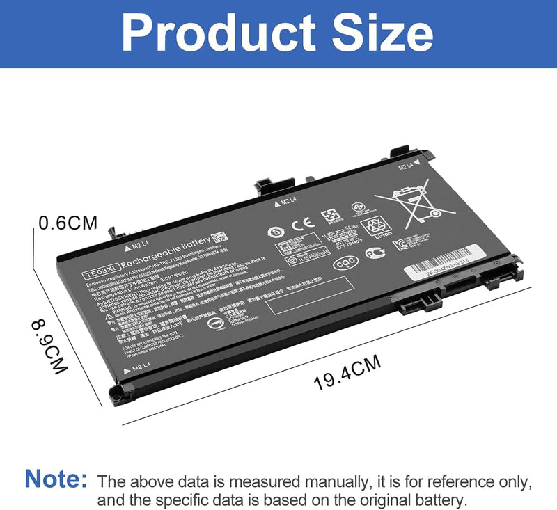 Exmate Laptop-Akku TE03XL für HP Pavilion 15-BC000 Series HP Omen 15-AX000 Series [11.55V 54Wh] (Nic