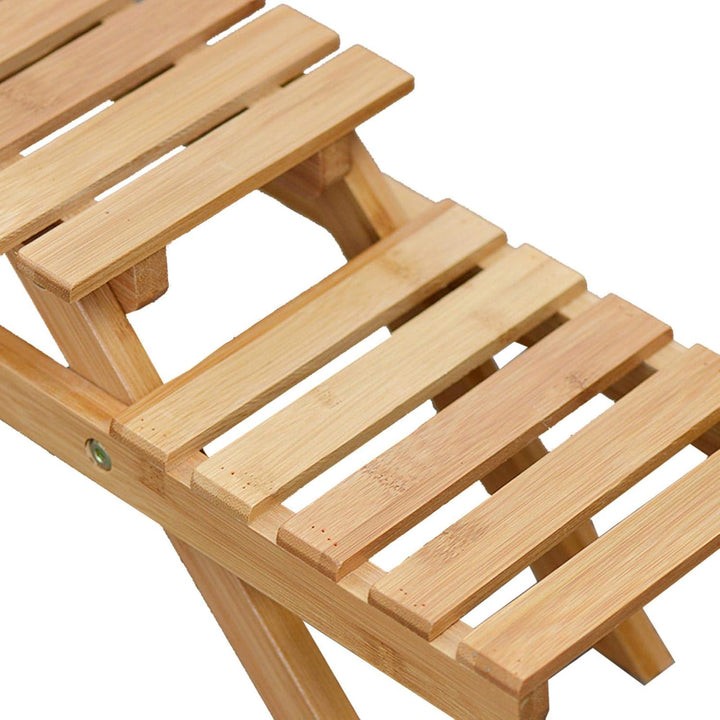 Pflanzenregal, Blumenregal Outdoor, Blumentreppe 2 Stufen Bambus, Blumenbank Pflanzentreppe Pflanzen