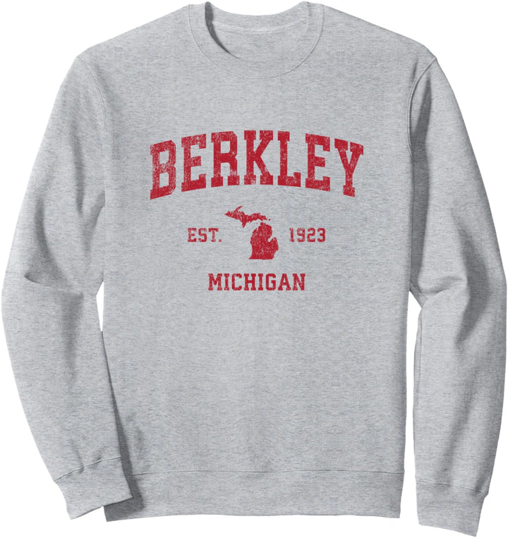 Berkley Michigan MI Vintage-Sportdesign roter Druck Sweatshirt