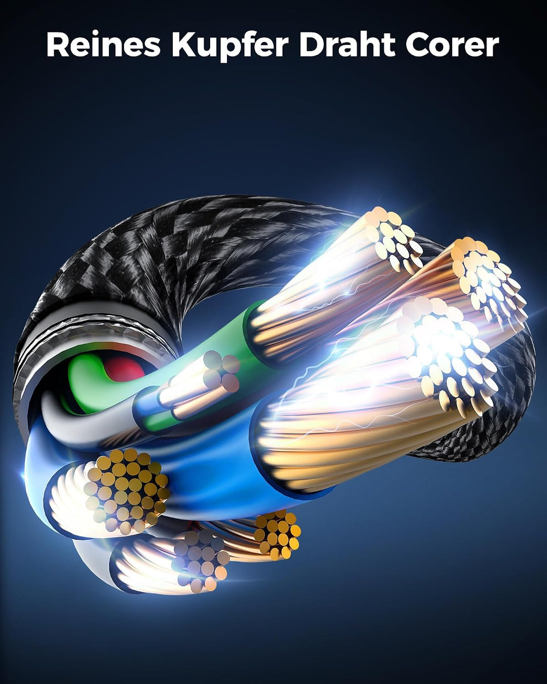 Cratree HDMI Kabel 7.5 Meter lang - 48Gbps HDMI 2.1, Ultra High Speed HDMI Geflochtenes Kabel 4K 120