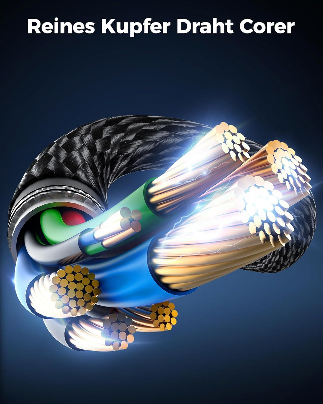Cratree HDMI Kabel 6 Meter lang - 8K HDMI Kabel High Speed, 48Gbps Geflochtenes, 8K 60Hz, 4K 120Hz,