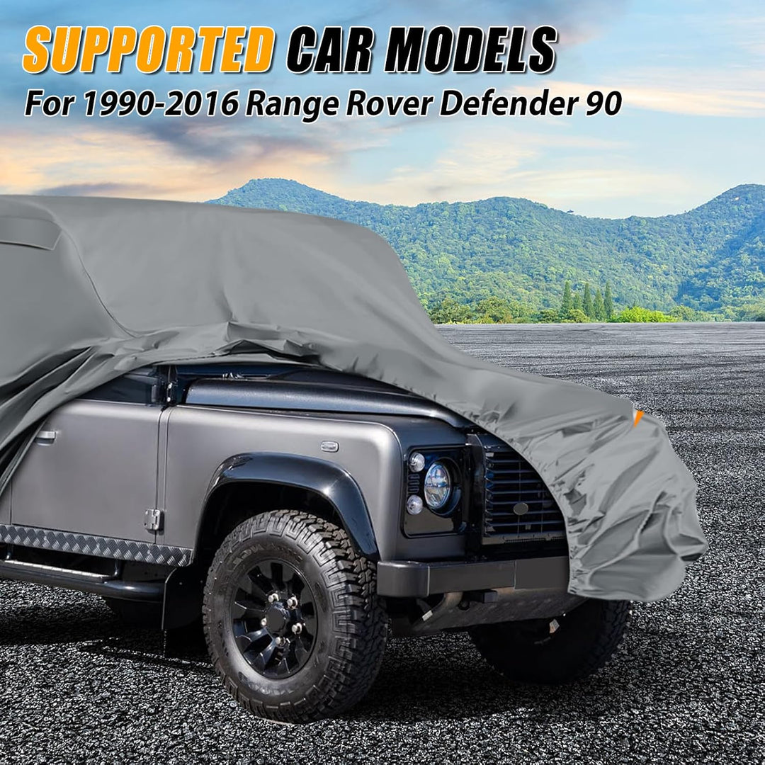 Autoabdeckung Wasserdicht für Land Rover Defender 90 1990-2016, Vollgarage Autoplane Auto Abdeckplan