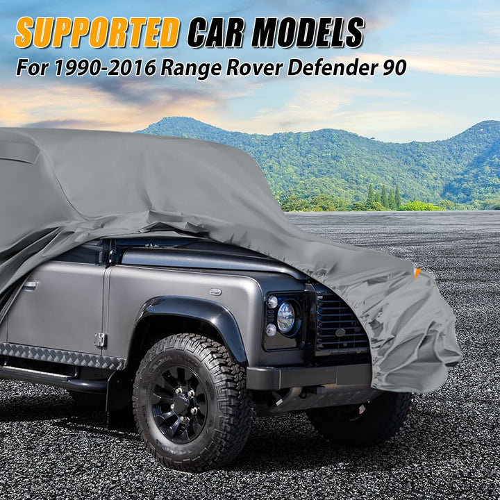 Autoabdeckung Wasserdicht für Land Rover Defender 90 1990-2016, Vollgarage Autoplane Auto Abdeckplan