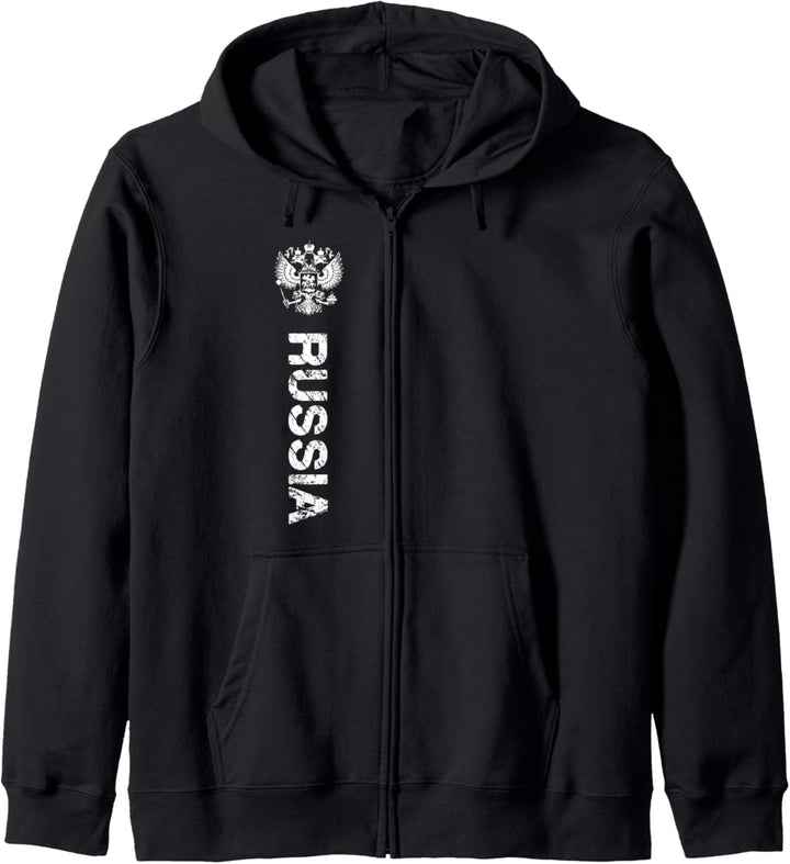 Russia Shirt Russland Fahne Wappen Herren &amp; Damen Russia Kapuzenjacke