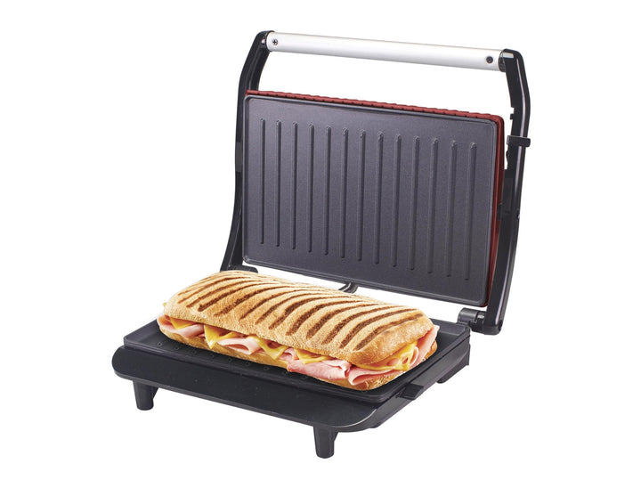 BEPER P101TOS002 Toaster Sandwichmaker, 850W, Antihaftplatte, Wärmeisolierender Griff, Rot