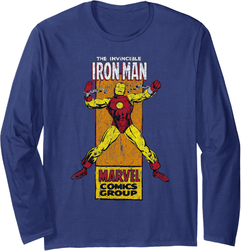 Marvel The Invincible Iron Man Thin Comic Panel Langarmshirt