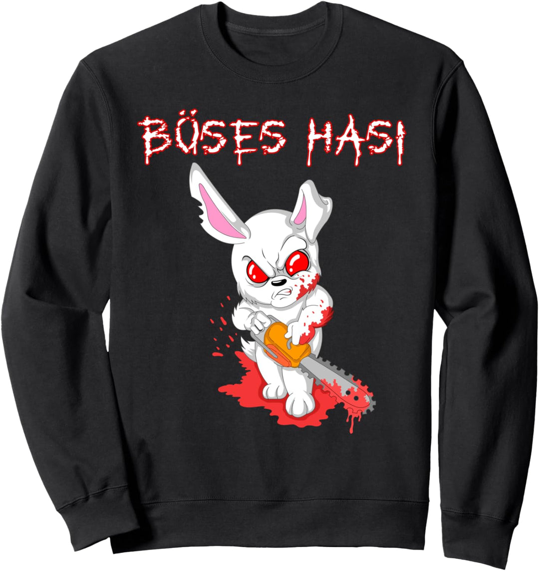 Böses Hasi Halloween Fasching Kostüm für Herren und Damen Sweatshirt