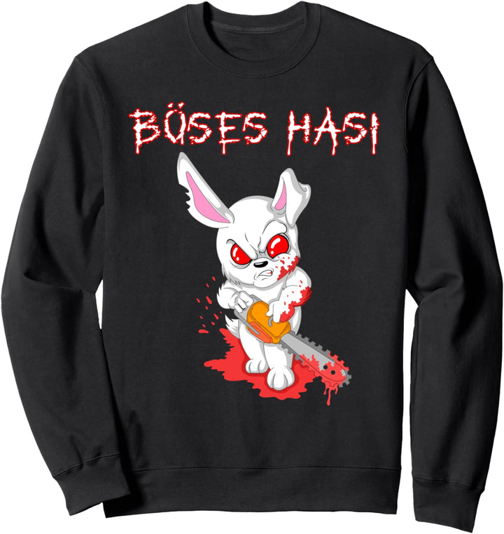Böses Hasi Halloween Fasching Kostüm für Herren und Damen Sweatshirt