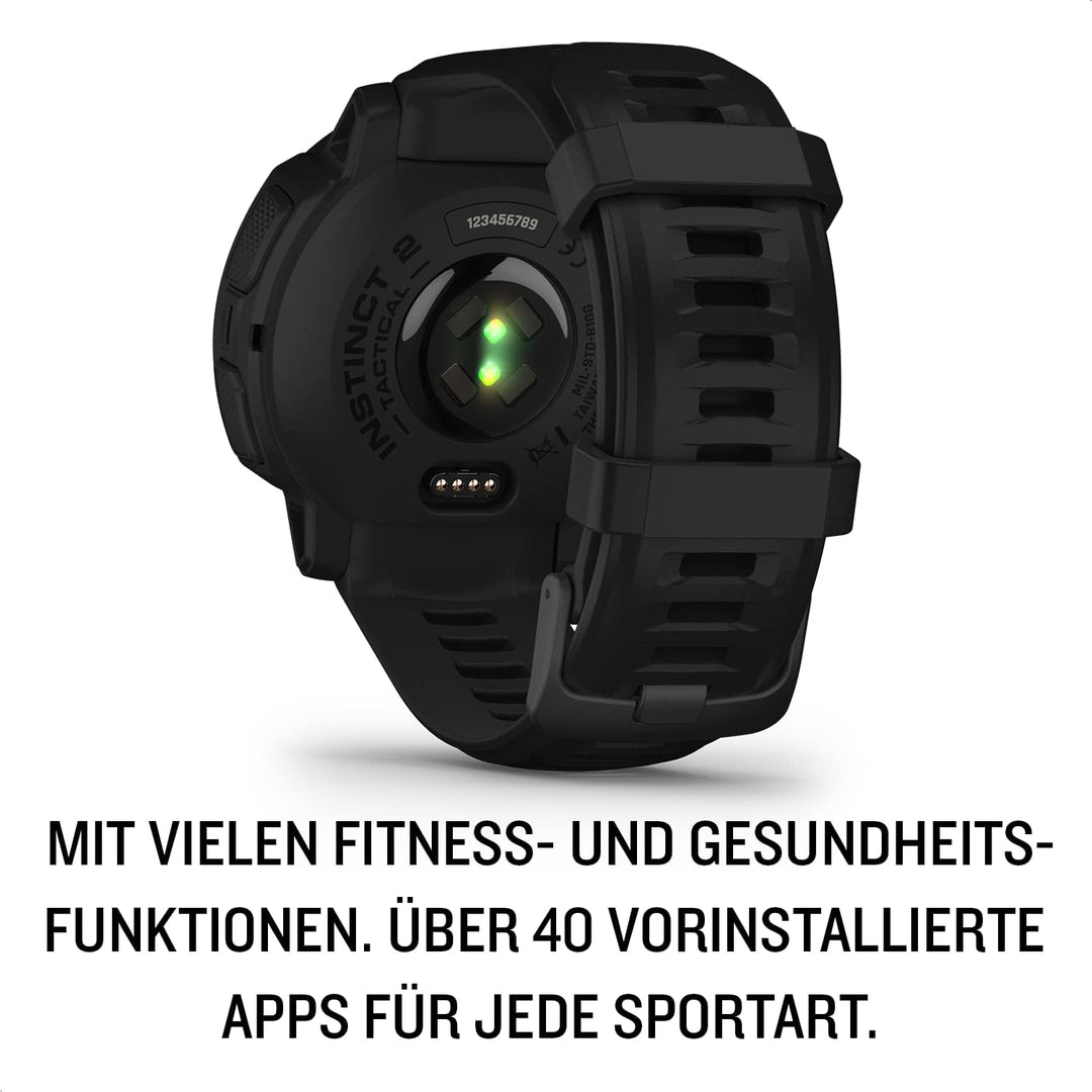 Garmin Instinct 2 Solar Tactical – robuste GPS-Smartwatch mit unendlicher Akkulaufzeit im Smartwatch