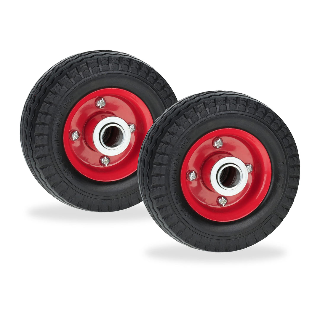 Relaxdays Rad für Roller, E-Scooter, 6x2", 2er Set, Vollgummi, Stahlfelge, Ersatzrad, pannensicher,