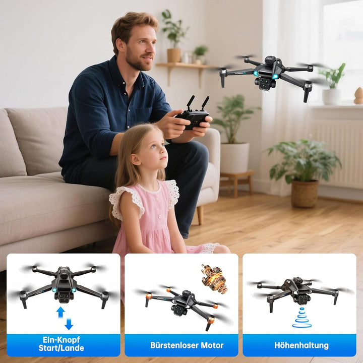 Drohne mit 4K Kamera,40 Minuten Flugzeit, für Erwachsene und Anfänger,Faltbare WIFI Mini RC Quadroco