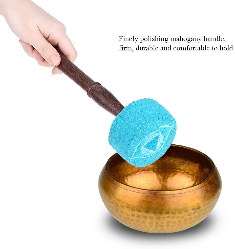 Tibetische Klangschale Stürmer Mallet Hand Made Hartholz Filz Mallet Stick Buddhismus Anlage(Hellbla