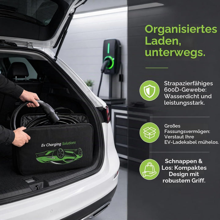 Aufbewahrungstasche für Elektroauto Ladegerät, Ladekabel Tasche Elektroauto, Tragbare EV Kabeltasche