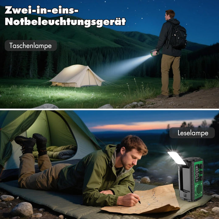 MILFECH Solar Radio, AM/FM Kurbelradio Tragbar Notfallradio (Grün, 20000mAh) 20000mAh Grün, 20000mAh