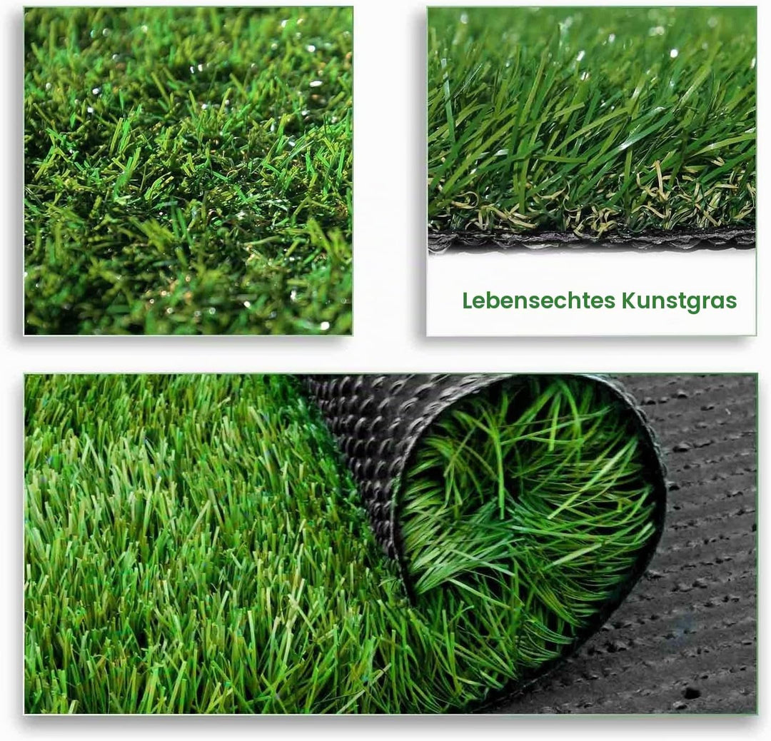 LITA Hochwertiger Kunstrasen, 10 mm Florhöhe, hohe Dichte, künstlicher Kunstrasen, natürlich und rea