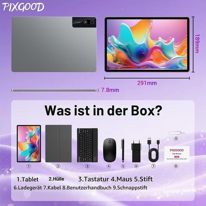 3K 13 Zoll Android 15 Tablet, 36GB RAM, 512GB ROM (erweiterbar auf 2TB), 4G LTE丨5G WLAN, 2940 x 1840