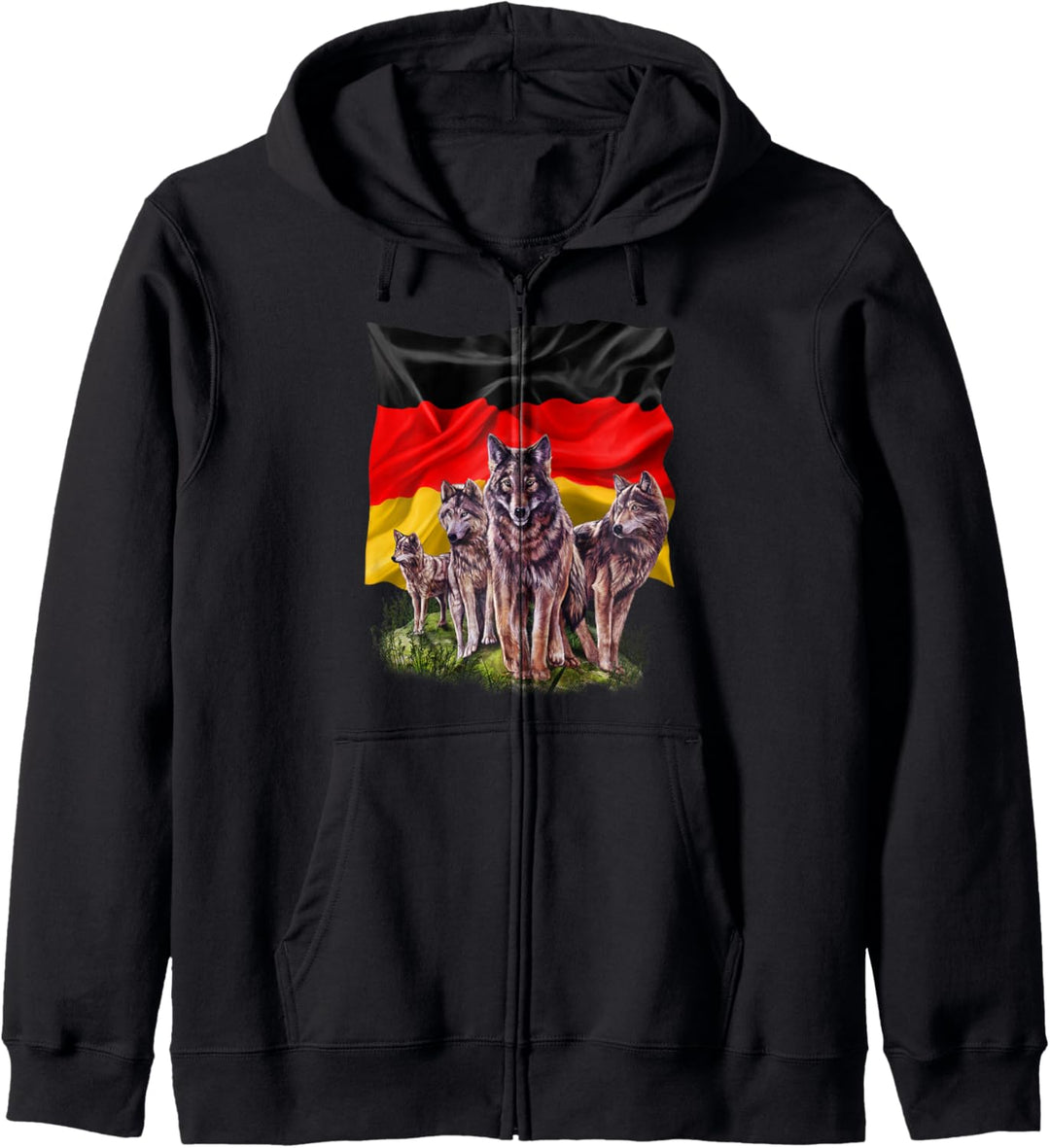 Wolf mit deutscher Flagge Kapuzenjacke