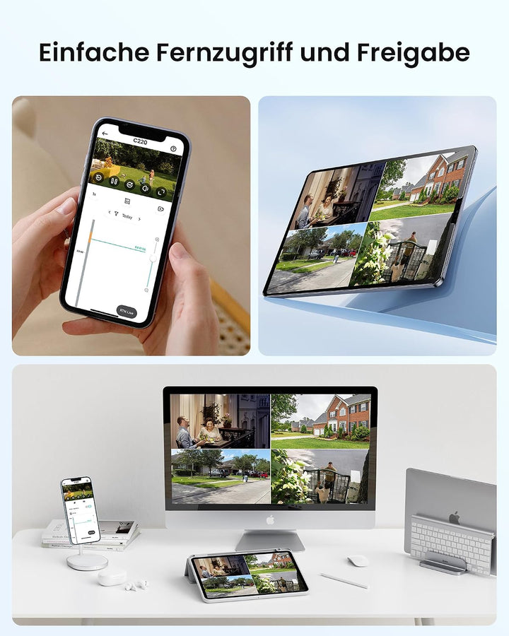 ZOSI 4K PoE Überwachungskamera Set Aussen, 4X 8MP Kameras mit 2-Wege-Audio | 8CH NVR ohne HDD, Perso
