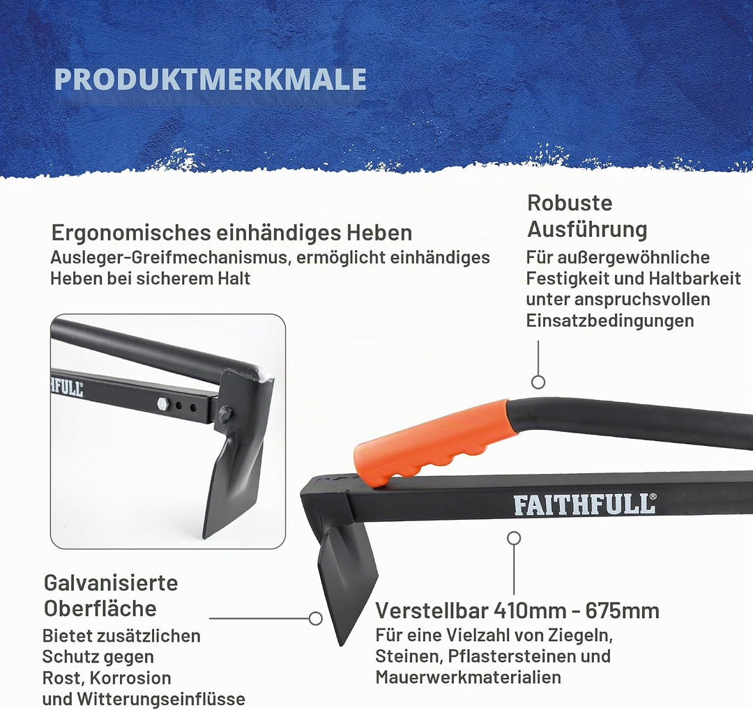 Faithfull FAIBL Ziegelstein-Heber 1 Originalverpackung, 1 Originalverpackung