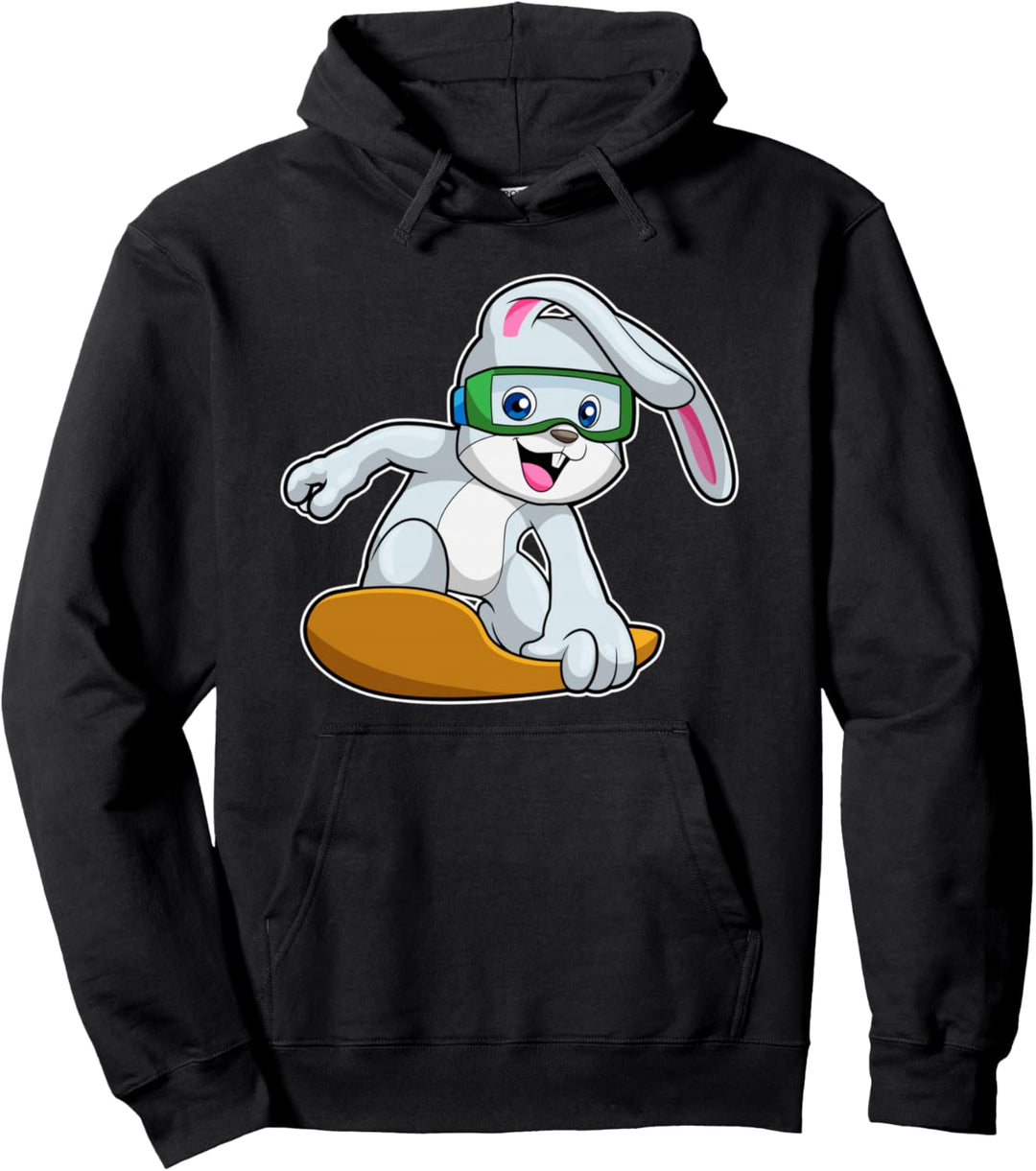 Hase Snowboarder Snowboard Wintersport Pullover Hoodie