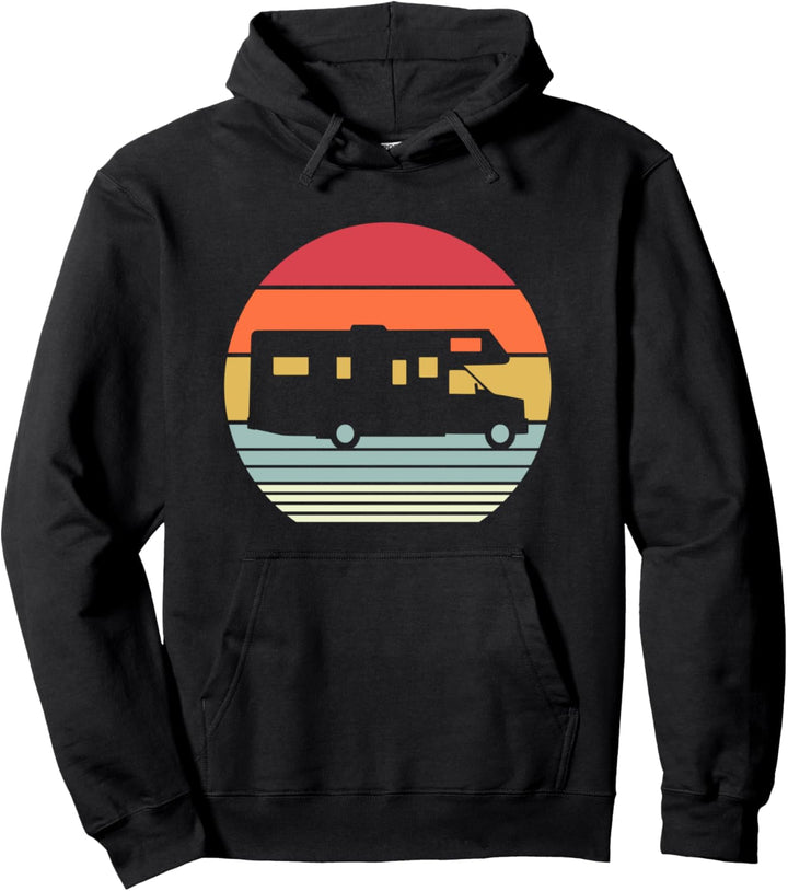 RV Camping Sunset Retro Vintage Camper Gift Men Women Pullover Hoodie