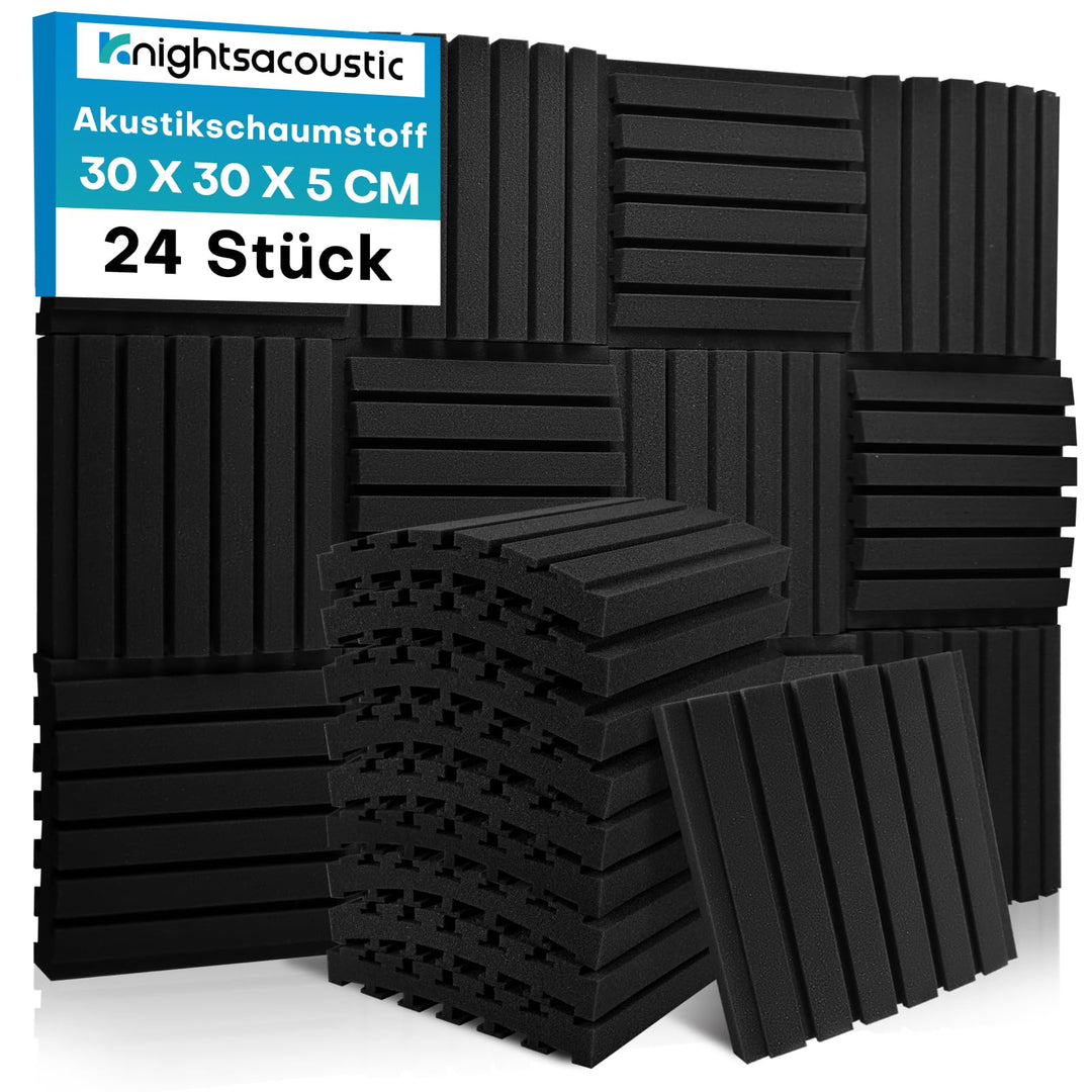 24 Stück Akustikschaumstoff Schallschutzplatten, 5 X 30 X 30 CM (2" X 12" X 12"), Schalldämmung Akus