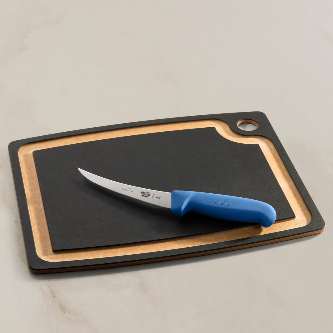 Victorinox Fibrox Ausbeinmesser, Scharfes Küchenmesser für Fleisch und Fisch, 12 cm, Gebogene Klinge