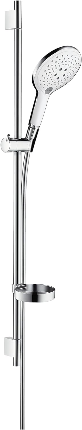 hansgrohe Raindance Select S 150 Duschset 0,90m, 3 Strahlarten mit Seifenablage, Weiss/Chrom 0,90m S