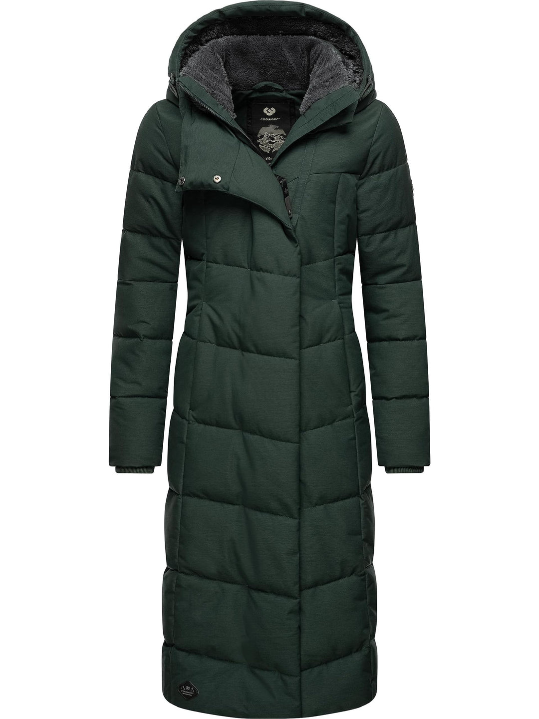 Ragwear Damen atmungsaktiver Wintermantel Warmer wasserdichter Steppmantel lang mit Kapuze Pavla Lon