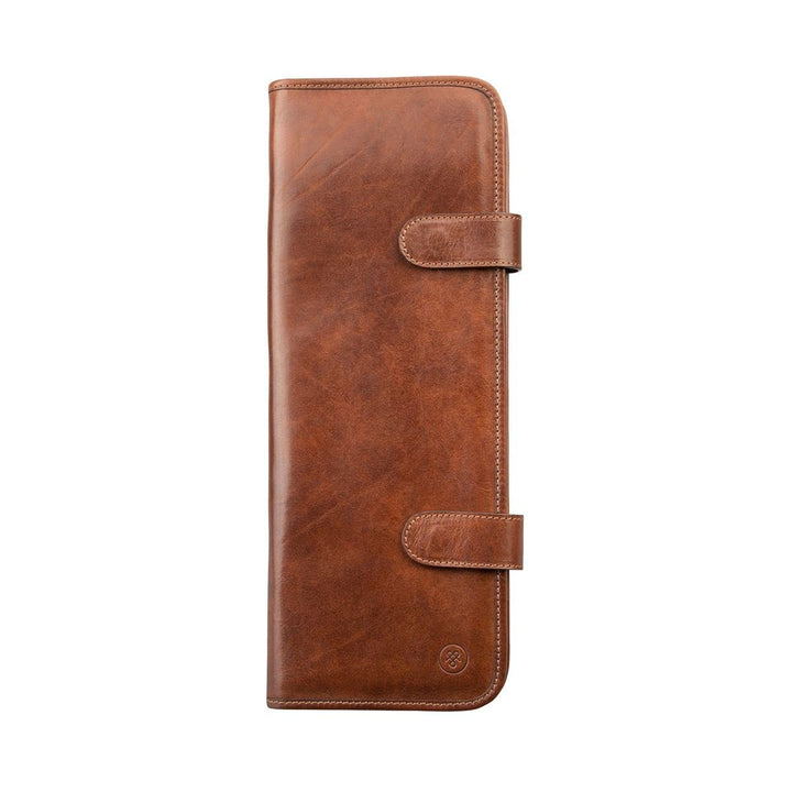 Maxwell Scott Handgefertigtes Herren Leder Krawattenetui Tivoli in Cognac Braun, Cognac Braun