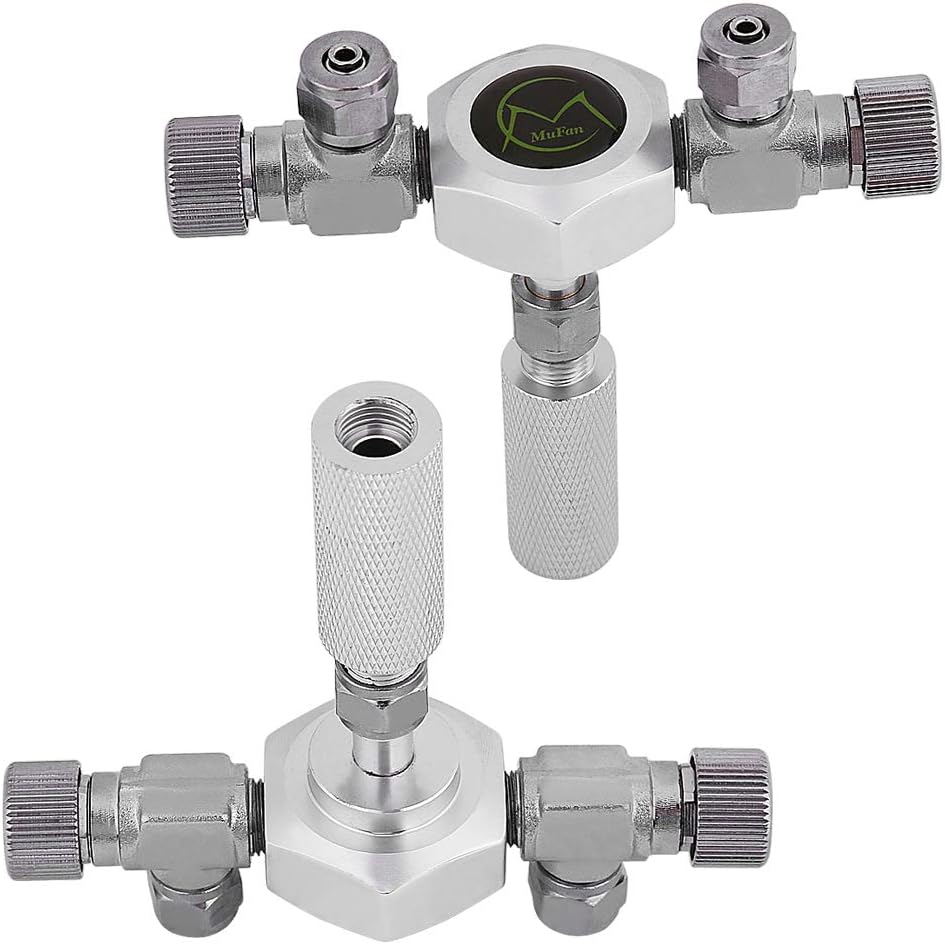 Pssopp Aquarium CO2 Splitter Verteiler 2 Wege 3 Wege CO2 Verteiler Regler Rückschlag Ventil Aluminiu