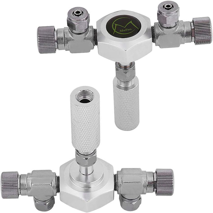 Pssopp Aquarium CO2 Splitter Verteiler 2 Wege 3 Wege CO2 Verteiler Regler Rückschlag Ventil Aluminiu