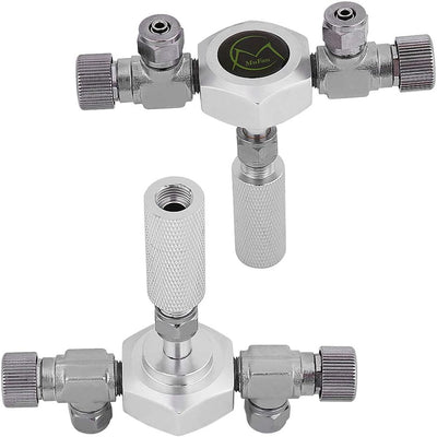Pssopp Aquarium CO2 Splitter Verteiler 2 Wege 3 Wege CO2 Verteiler Regler Rückschlag Ventil Aluminiu