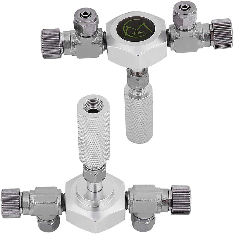 Pssopp Aquarium CO2 Splitter Verteiler 2 Wege 3 Wege CO2 Verteiler Regler Rückschlag Ventil Aluminiu