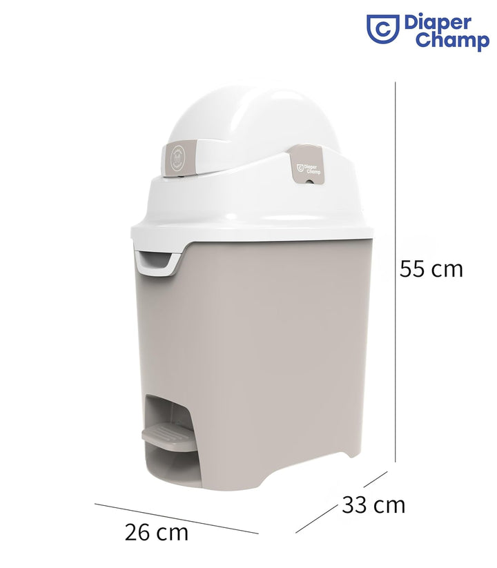 DIAPER CHAMP ONE Standard Handsfree mit Pedal - Windeleimer - geruchsdicht - berührungslose Bedienun