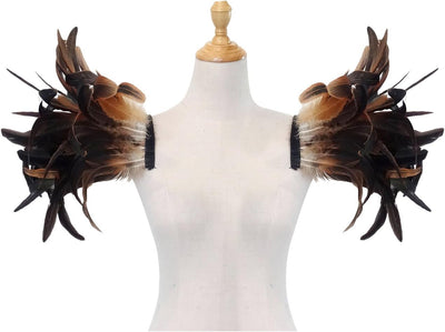 keland Männer 'Gothic Natural echte Feder Epaulet Shrug Schulter EIN Paar (Gelb), Gelb