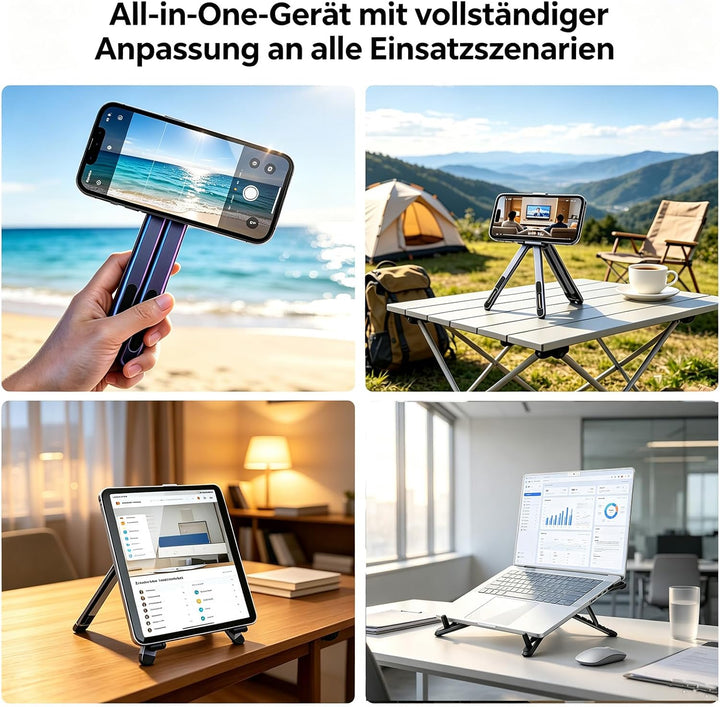 Tragbarer, klappbarer Laptopständer aus Aluminium mit Magnetfunktion, 8-Fach höhenverstellbar, schne