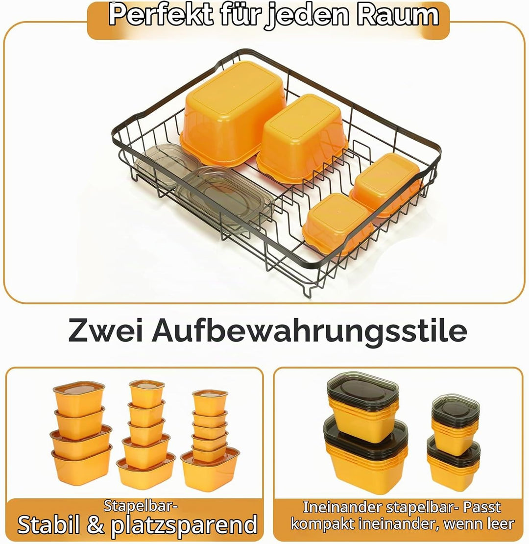 VINATO Frischhaltedosen mit Deckel (15er Set) - Gefrierdosen, Vorratsdosen, Lebensmittelbehälter aus
