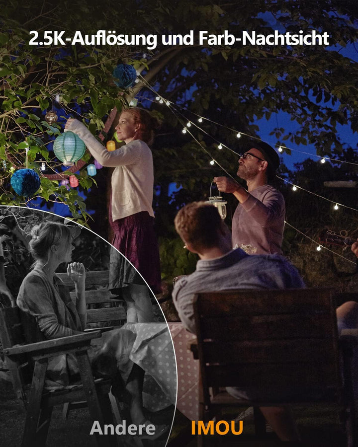 Imou 2.5K 4MP Überwachungskamera Aussen AussenAkku mit Solarpanel, WLAN IP Kamera Outdoor, Personene