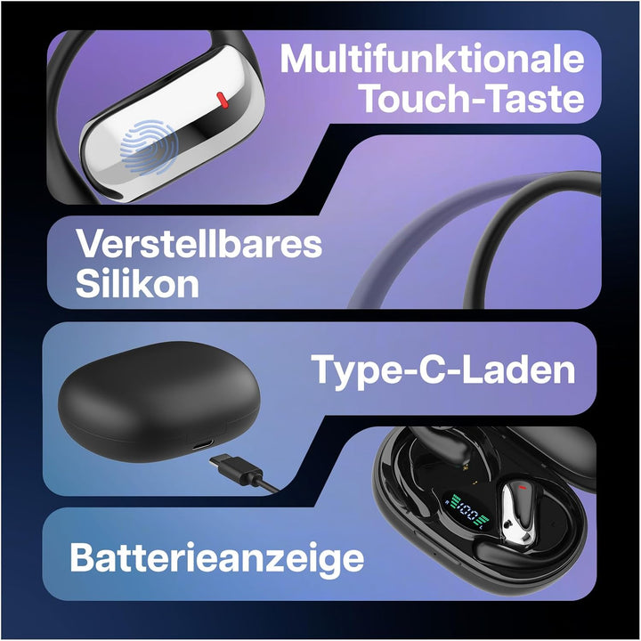 MMOBIEL KI Übersetzer Ohrhörer Echtzeit 148 Sprachen mit App (Android & iOS) –Bluetooth 5.1 Open-Ear