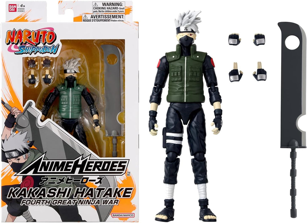 Bandai – Anime Heroes – Naruto Shippuden – Anime-Heldenfiguren 17 cm – Kakashi Hatake (Fourth Great