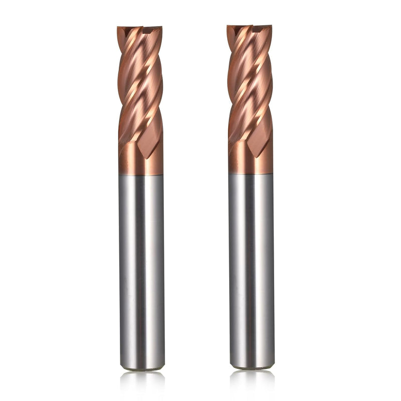 10mm Fräsende Mühle Wolframkarbid 4-Ausschnitt, 25mm Schneidlänge 2-Stücke TiSiN Beschichtung Vollha