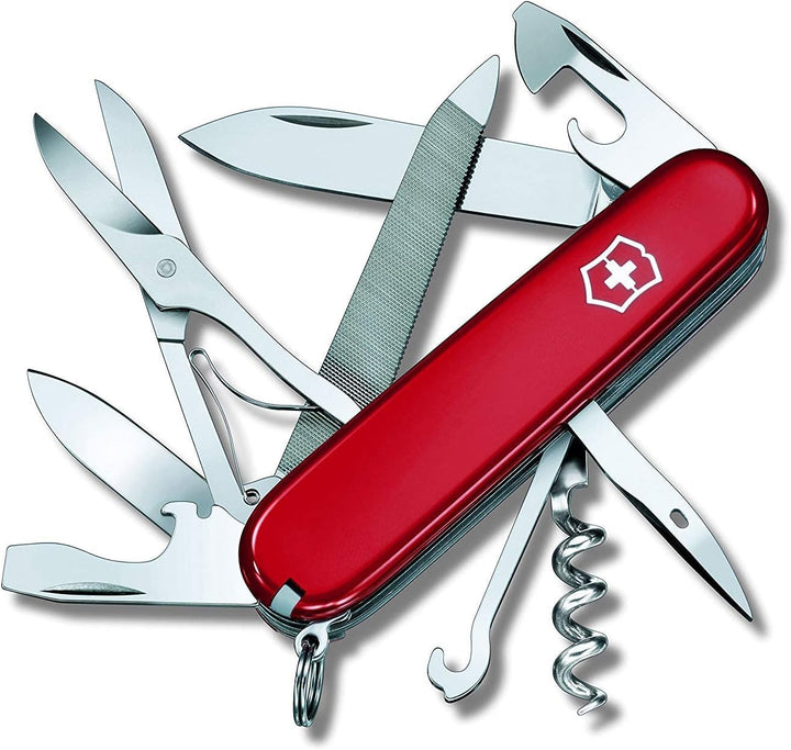 Victorinox, Taschenmesser, Mountaineer, 91 mm, rot (18 Funktionen, Klinge, Korkenzieher, Dosenöffner