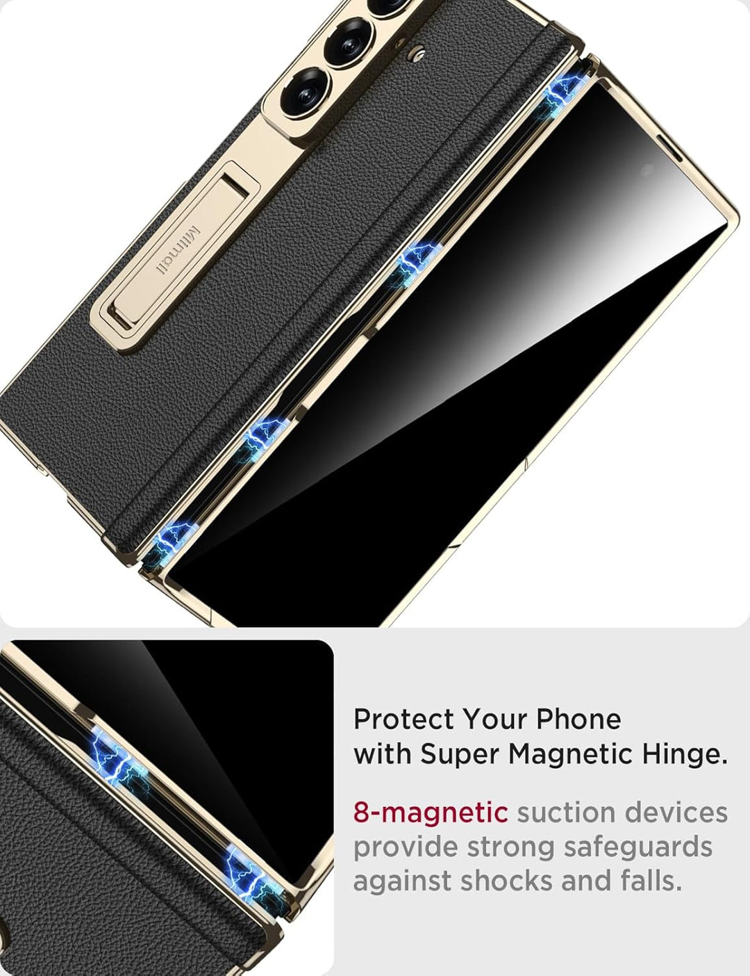 Miimall Privacy Case Kompatibel mit Samsung Galaxy Z Fold 7 Hülle Anti-SPY Displayschutz+Scharniersc
