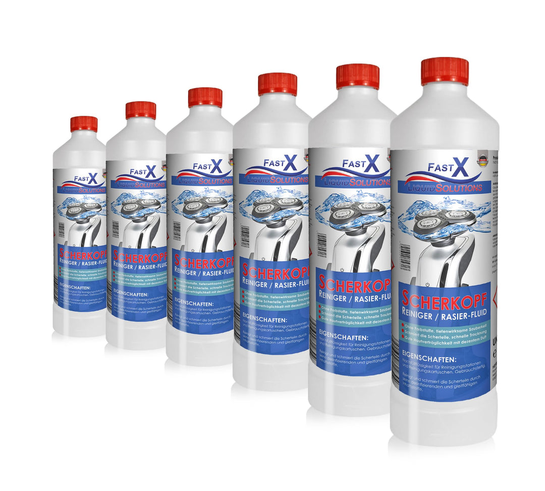Scherkopfreiniger 6x1 Liter– Effektive Reinigung & Pflege für Scherköpfe und Rasierapparate, Verläng