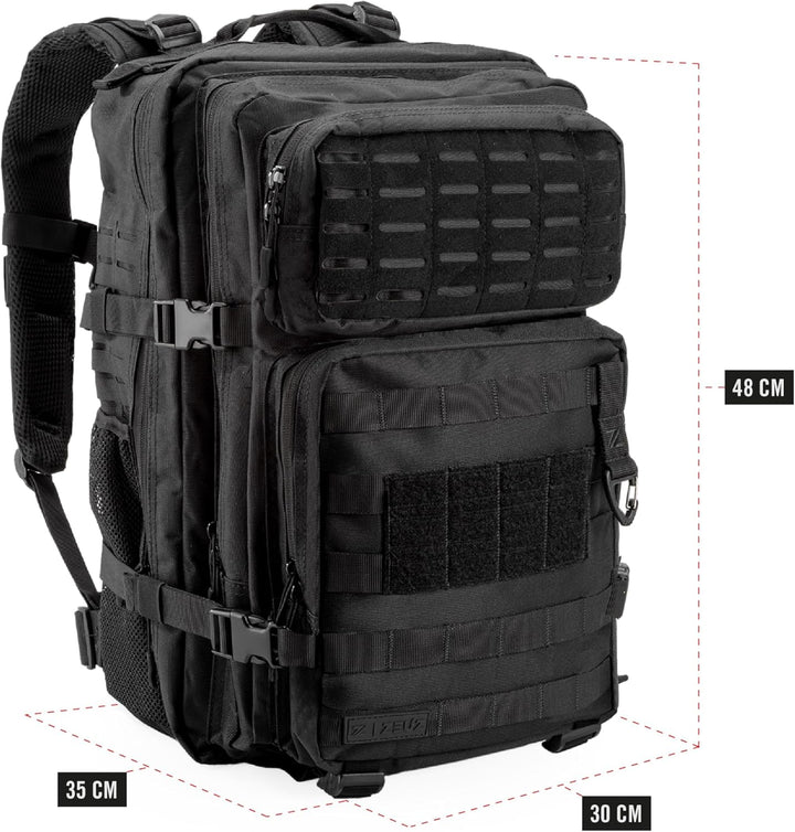 ZEUZ 45 Liter Rucksack Herren & Damen - Sporttasche - Taktischer Militär Backpack mit Waserdicht Abd