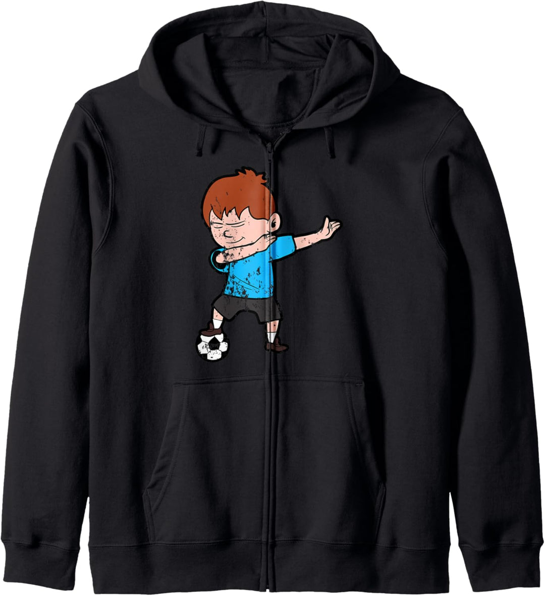 Retro Vintage Grunge Dabbing Dab Fussball Spieler Sport Fun Kapuzenjacke